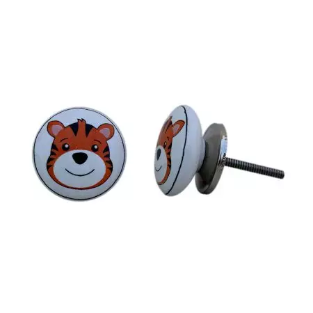Tiger Face Flat Ceramic Knob